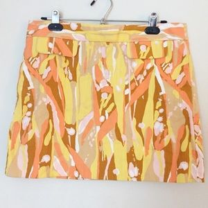 J Crew patterned mini skirt size 8.